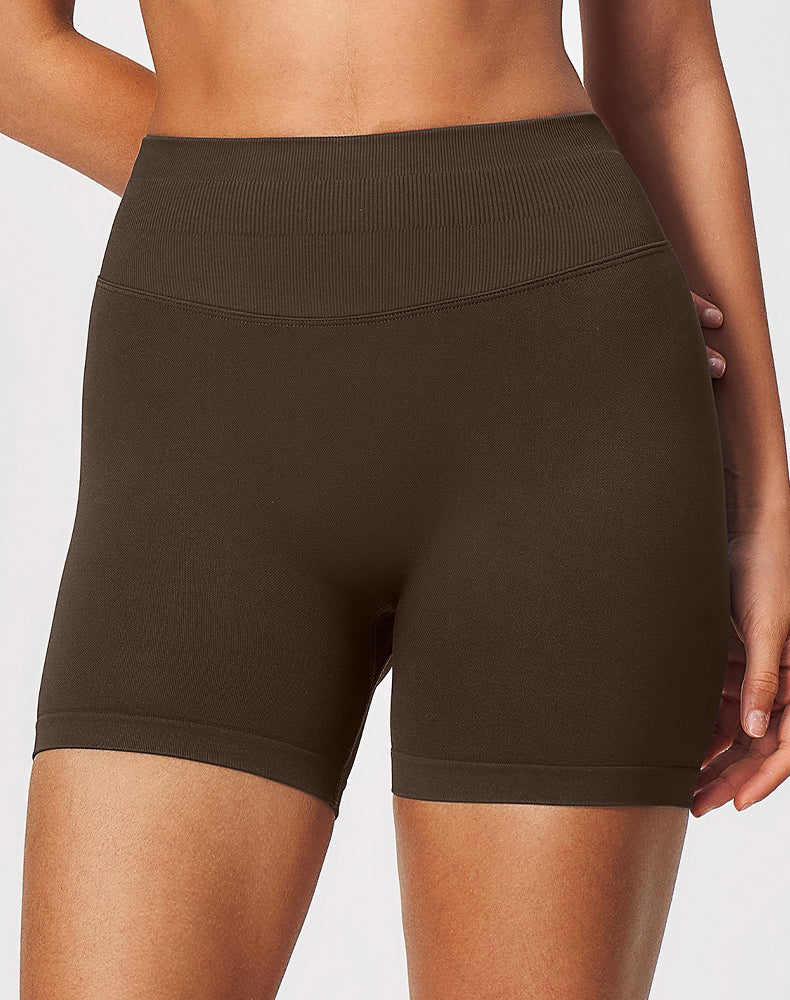 Ribbed High Waisted Seamless Workout Shorts