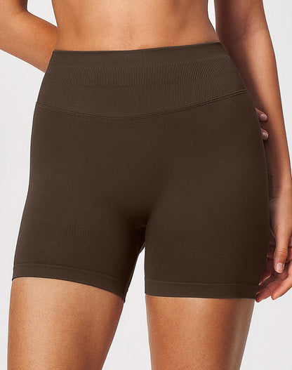 Ribbed High Waisted Seamless Workout Shorts