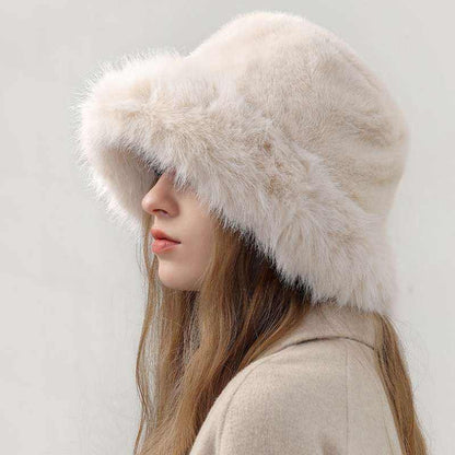 Plush Faux Fur Fluffy Bucket Hat | Luxuriously Cozy Winter Accessory