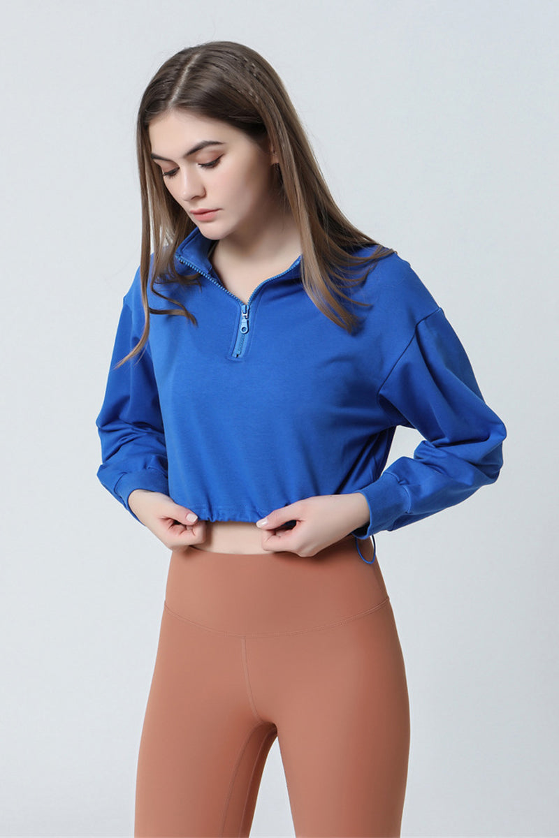 Half-Zip Stand-up Collar Sweatshirt - Stylish and Comfortable 