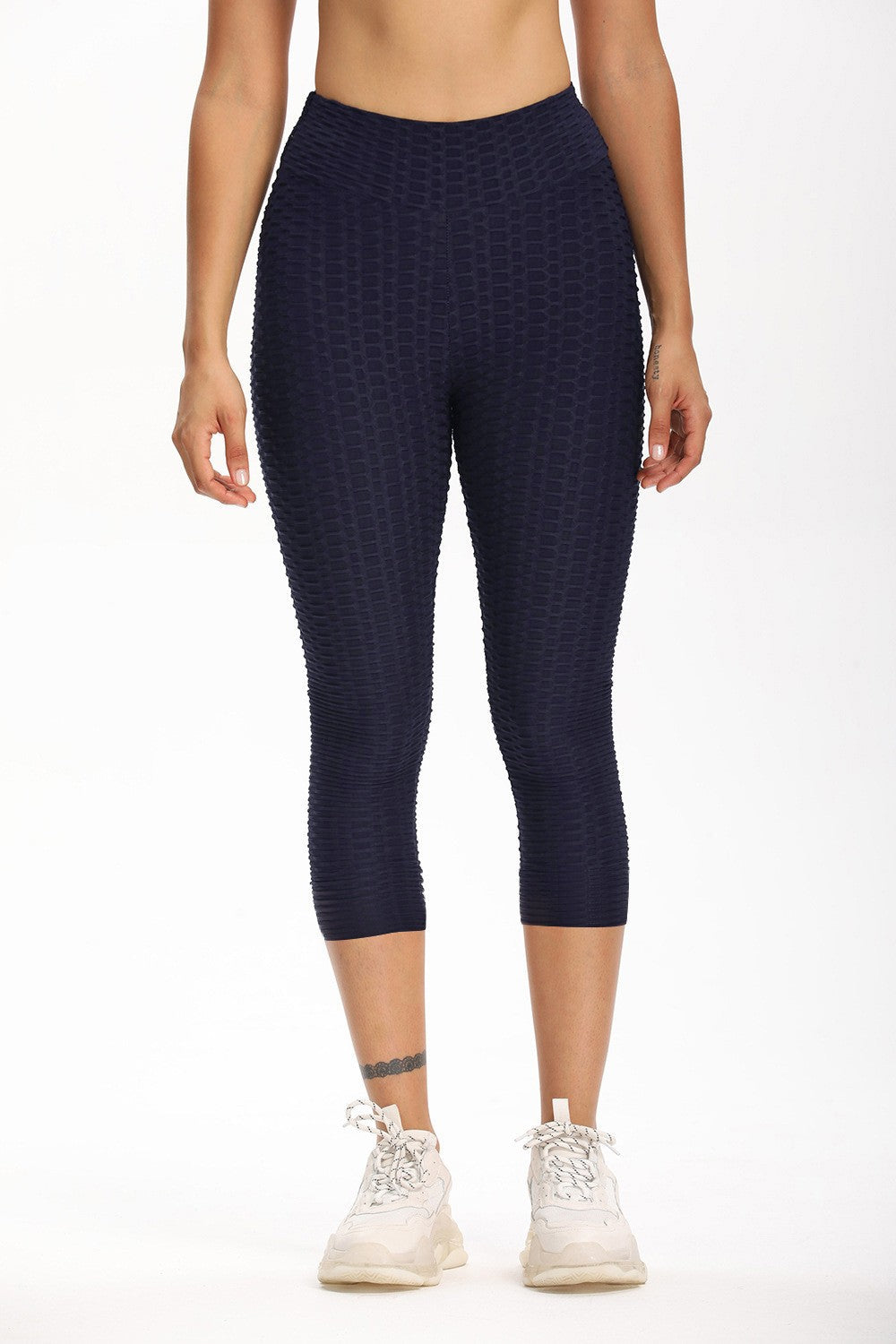 High Waisted Cropped Butt Lifting Leggings for All Day Comfort