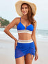 2 Piece Bikini Sets with Bra and Drawstring Swim Skirt