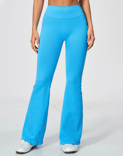 Ribbed High Waisted Seamless Workout Flare Pants