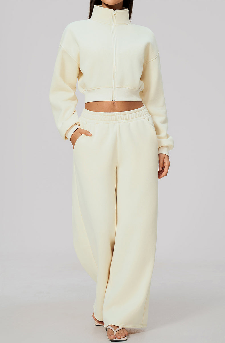 Casual Sports Set with Zip Jacket and Sweatpant