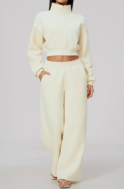 Casual Sports Set with Zip Jacket and Sweatpant
