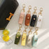 PU Leather Lipstick Holder Keychain with Clip -
