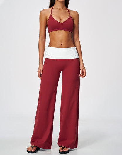 2 Piece Sports Bra and Flare Pant Pilates Outfit Sets