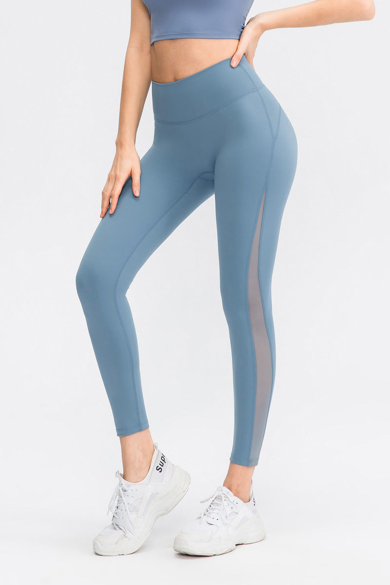 High Waist Workout Leggings with Mesh Inserts for Style and Comfort