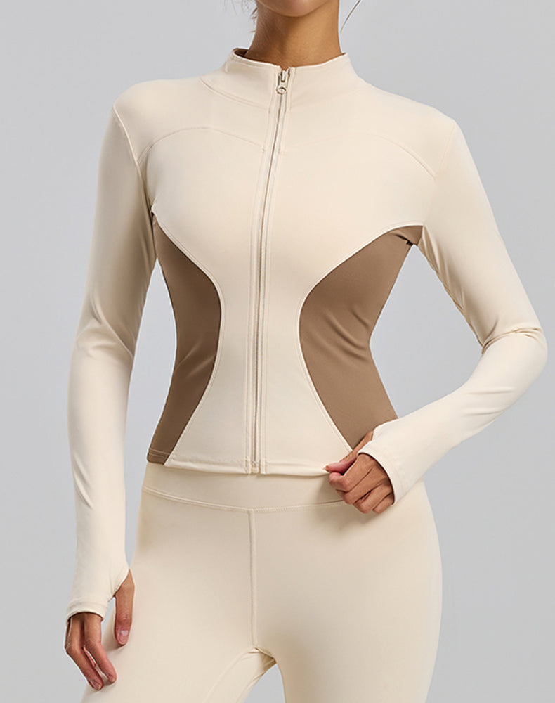 Color Block Slim Fit Workout Jacket