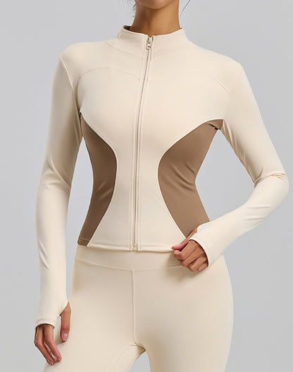 Color Block Slim Fit Workout Jacket