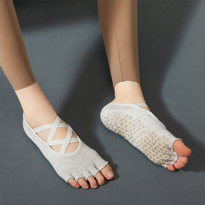 Five Toe Grip Pilates Socks Non Slip Ballet Dance Socks