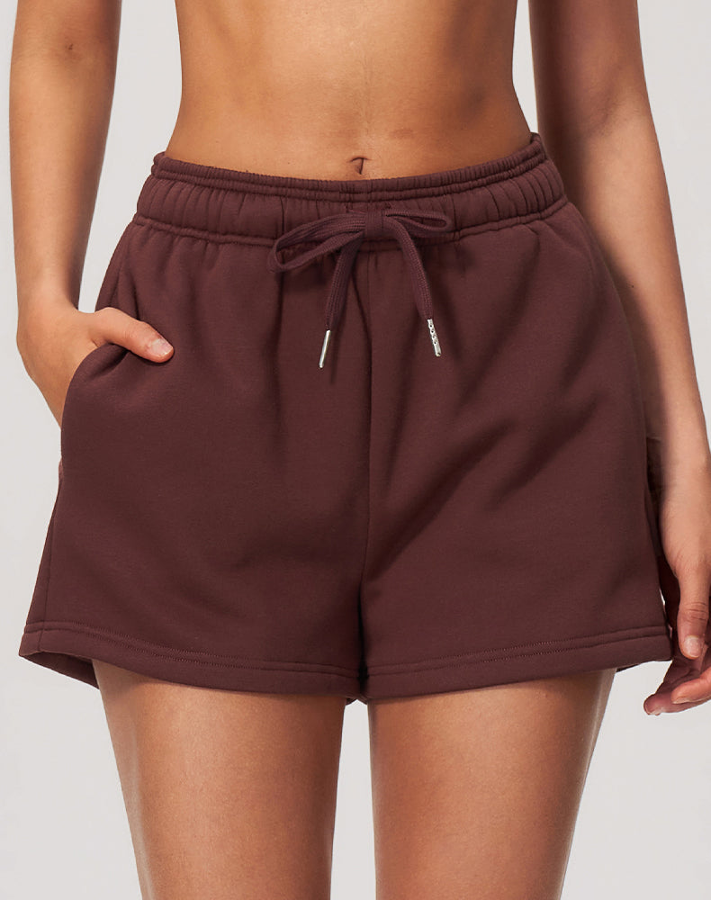 High Waist Loose Lounge Shorts with Pockets