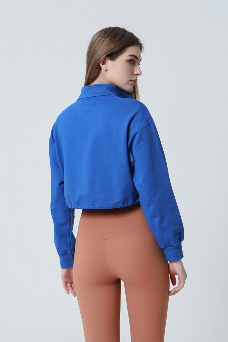 Half-Zip Stand-up Collar Sweatshirt - Stylish and Comfortable 