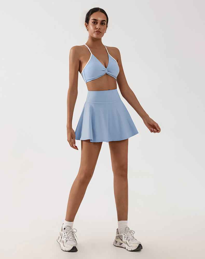 Tennis Sets with Adjustable Straps Sports Bra and Skirt