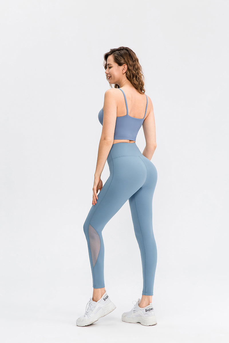 Mesh Insert High-Rise Ankle Leggings - Stylish &amp; Functional Activewear