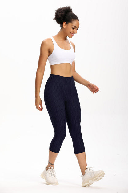 High Waisted Cropped Butt Lifting Leggings for All Day Comfort