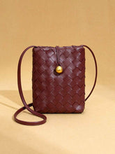 Woven Leather Cell Phone Purses Mini Crossbody Bag