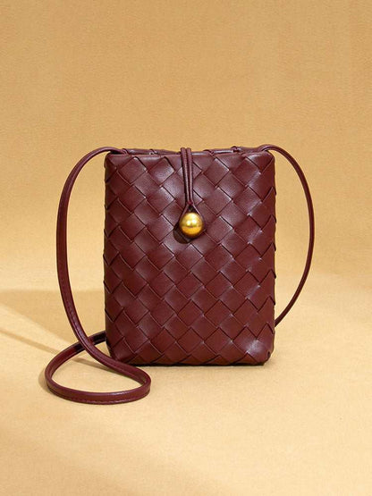 Woven Leather Cell Phone Purses Mini Crossbody Bag | Perfect for Phone