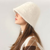 Winter Furry Cloche Hat Fisherman Cap Soft Warm Bucket Hat