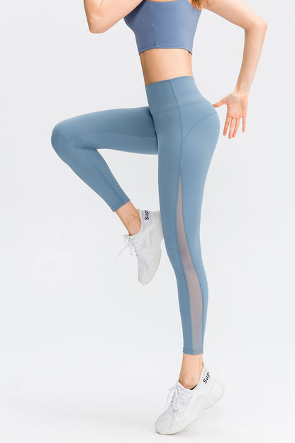 High Waist Workout Leggings with Mesh Inserts for Style and Comfort