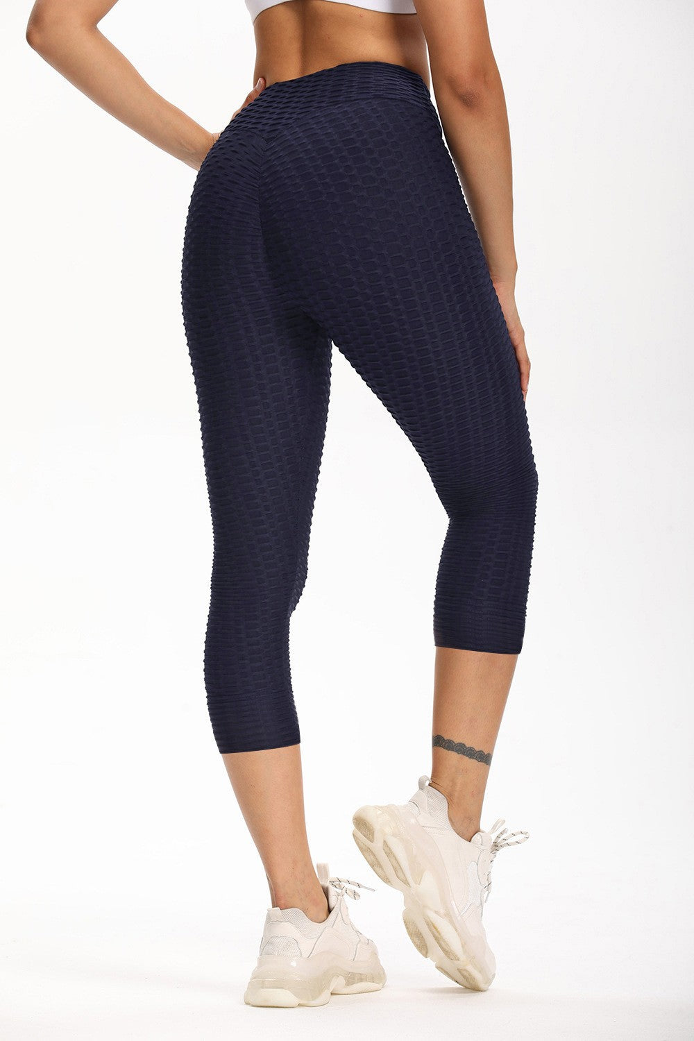 High Waisted Cropped Butt Lifting Leggings for All Day Comfort