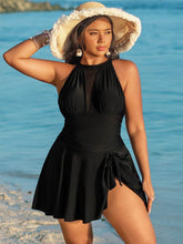 Plus Size Halter Cutout One Piece Swim Dress