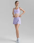Athletic Tennis Set with Racerback Sports Bra and Golf Skirt - Purple