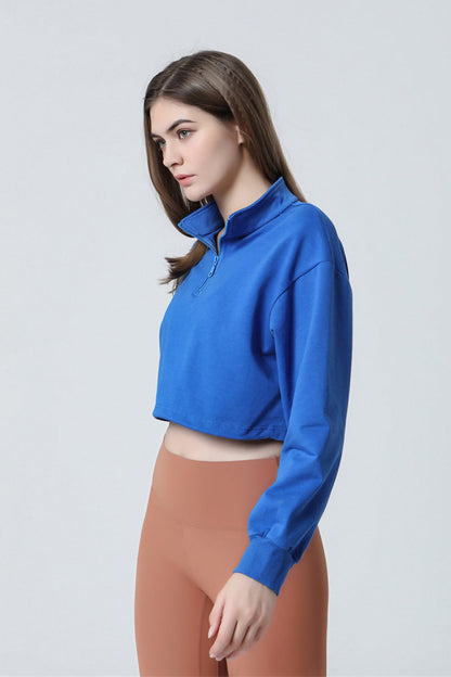 Half-Zip Stand-up Collar Sweatshirt - Stylish and Comfortable 