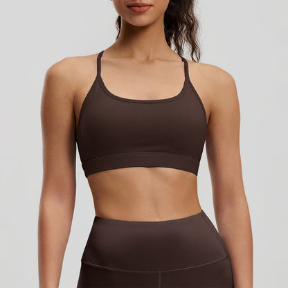 Mesh Halter Neck Sports Bras Spaghetti Straps Yoga Tank Tops