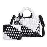 New Woven Pu Leather Tote Bag Crossbody