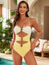 Cut-Out Gold Ring Boho One Piece Swimsuit
