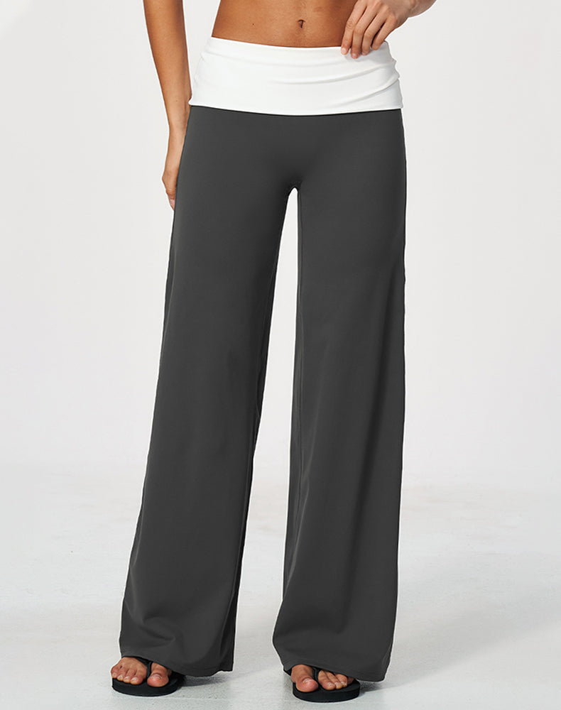 Fold Over Wide Leg Yoga Pants
