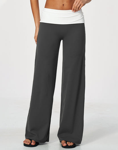 Fold Over Wide Leg Yoga Pants
