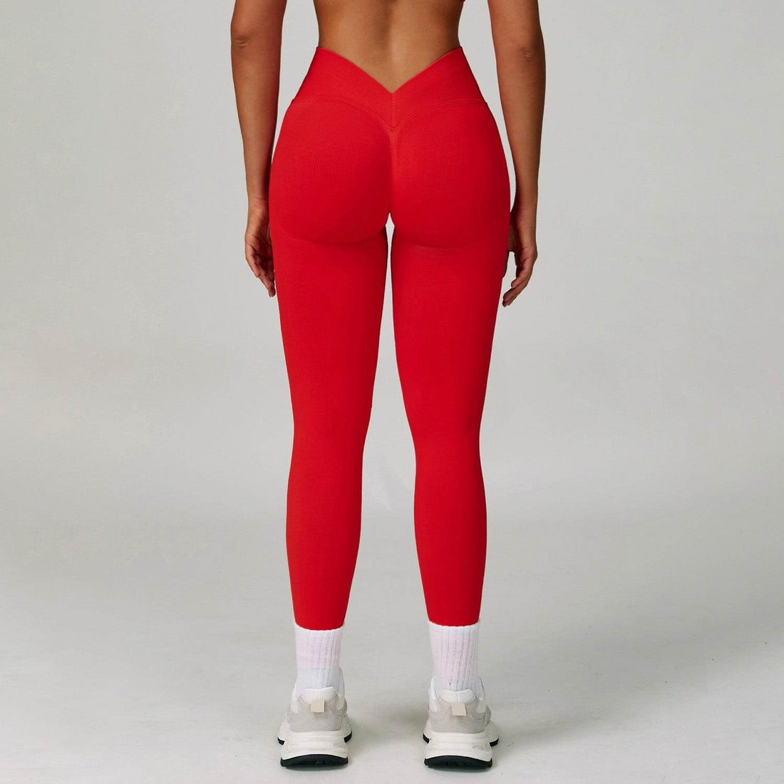 V Back High Waist Biker Legging