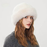Faux Fur Winter Bucket Hat Fuzzy Fluffy Warm Hat