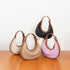 Woven Leather Handbag Half Moon Bag -