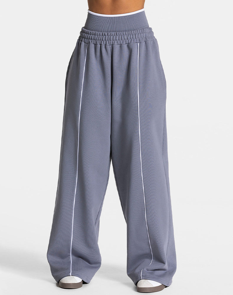 High Waist Wide Leg Lounge Sweatpants with Pockets