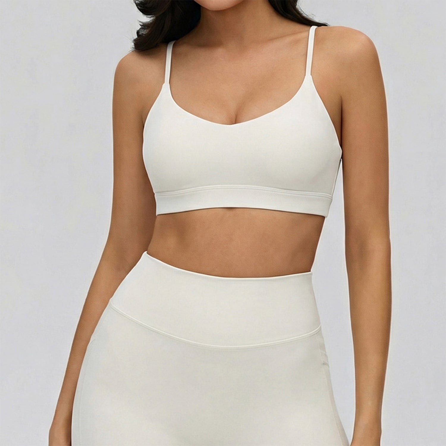 Strappy Crisscross Back Sports Bra with Removable Cups