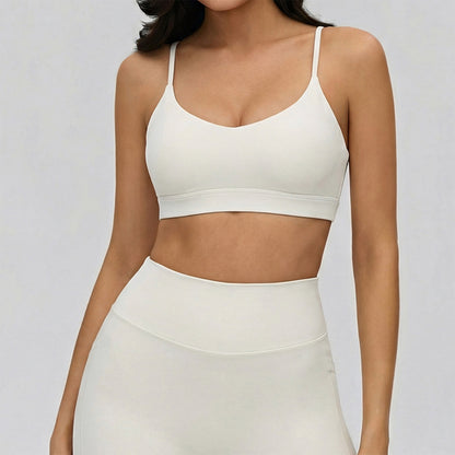 Strappy Crisscross Back Sports Bra with Removable Cups