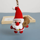 Hand knitted Santa Claus Keychain Christmas Bag Decoration