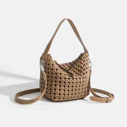 PU Handmade Woven Bucket Shape Tote Bag | Stylish &amp; Unique Design