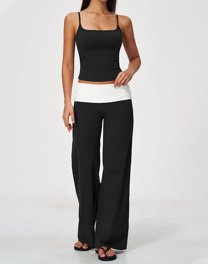 2 Piece Tank Top and Flare Pant Pilates Outfit Sets