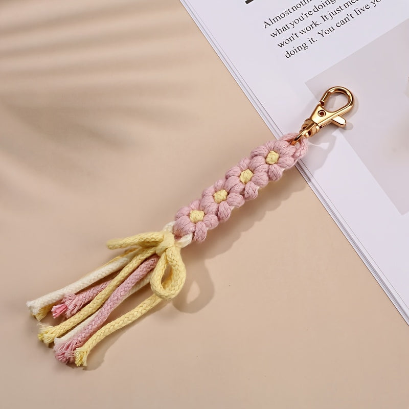 Daisy Flower Tassel Keychain