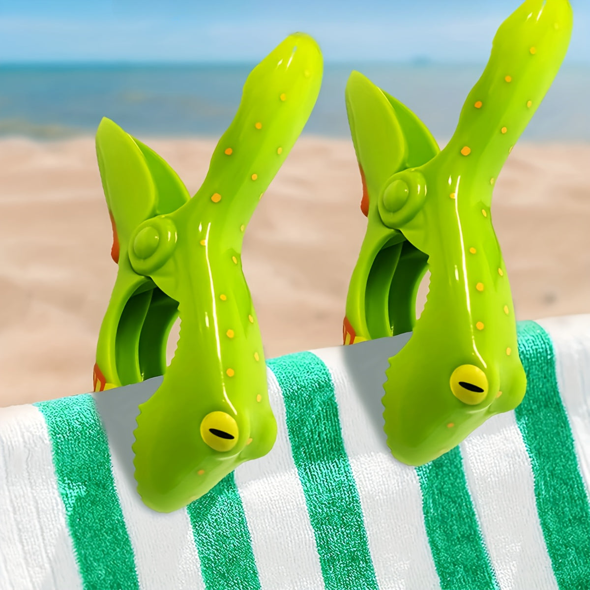 Frog-Shaped Beach Towel Clips