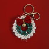 Handmade Woven Garland Keychain Crochet Christmas Pendants