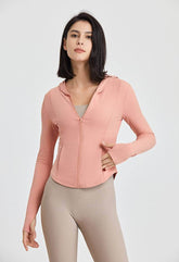 Long Sleeves Sports Hoodie with Thumb Holes