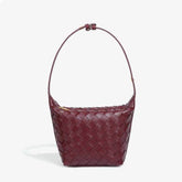 PU Woven Bucket Tote Handbag
