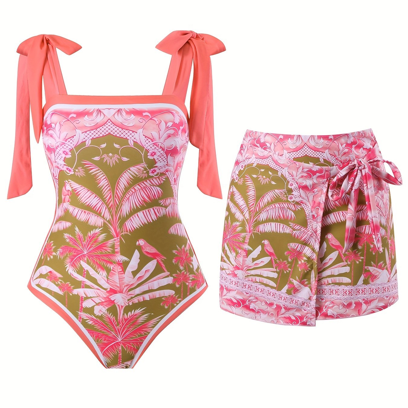 Plant Graphic 2 Piece Swimsuits