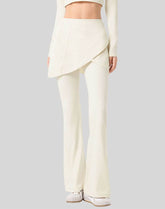 High Waist Fake Two Pieces Trouser Skirt Yoga Flared Pant