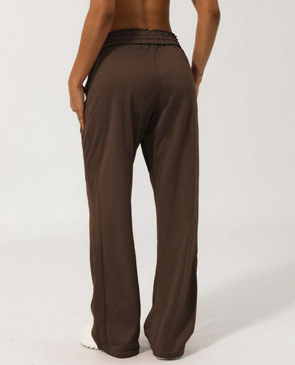 Women Elastic High-Waist Wide Leg Sweatpants: Comfortable &amp; Stylish